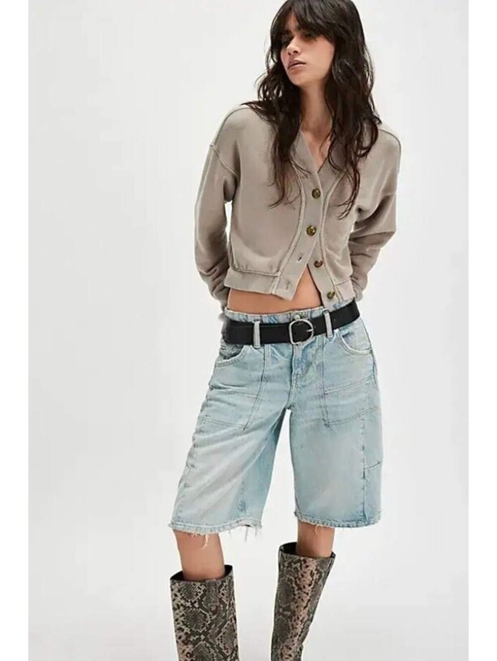 Free People Grace Cropped Button Front Cardigan. Size M